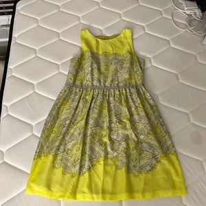 Yellow white and grey fit and flare